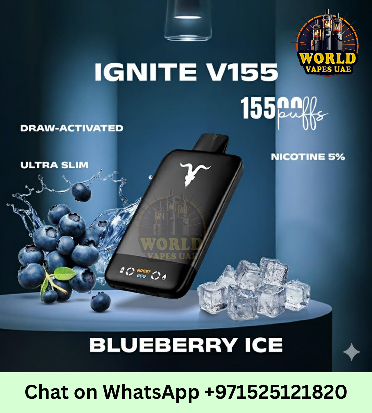 IGNITE V155 Rechargeable Disposable Vape 15,500 Puffs, 5% Nicotine | World Vapes UAE IGNITE V155 Rechargeable Disposable Vape 15,500 Puffs, 5% Nicotine | World Vapes UAE