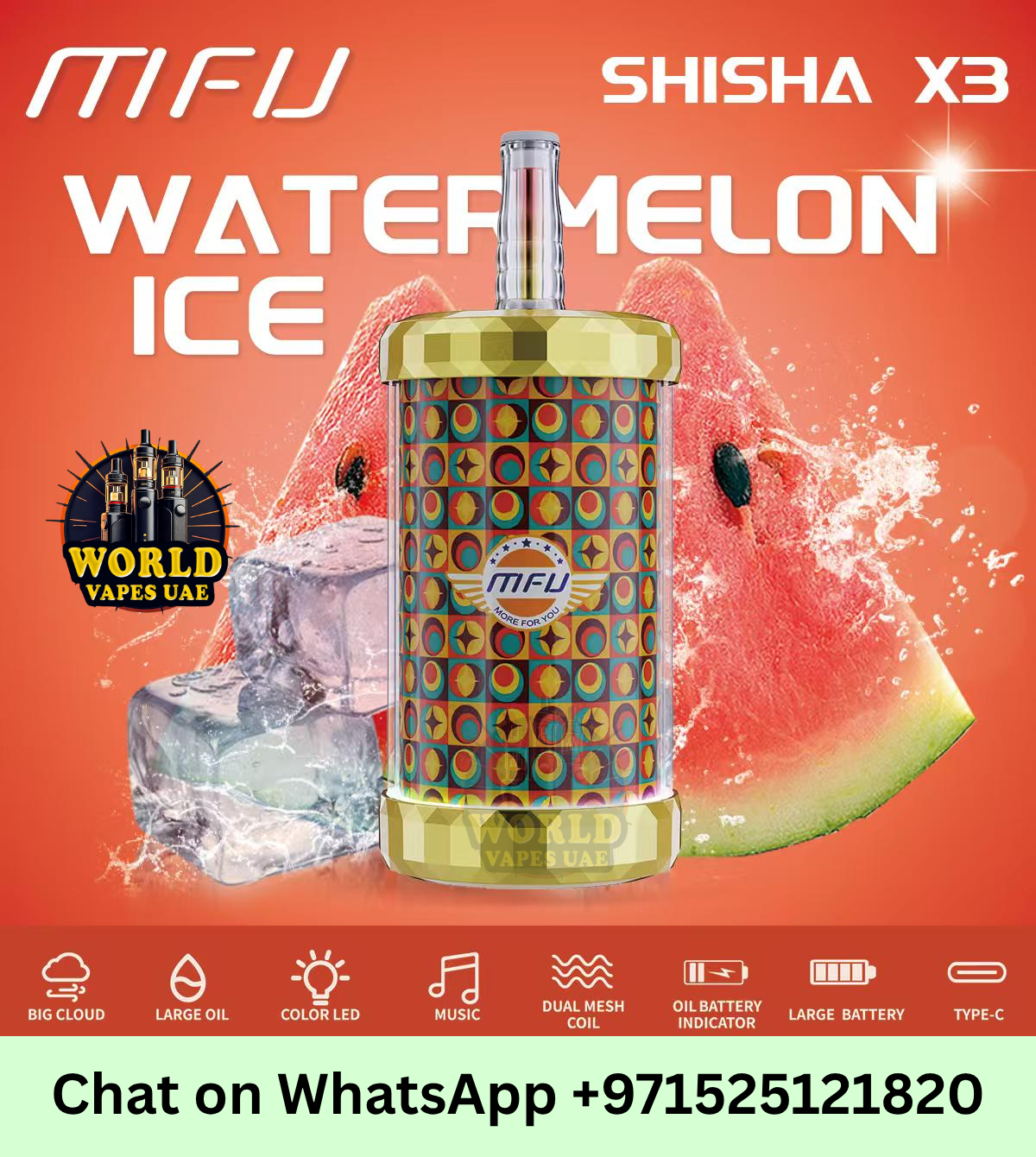 how much is elf bar vape MFU SHISHA X2 Hookah 60000 Puffs Disposable Vape main image 1