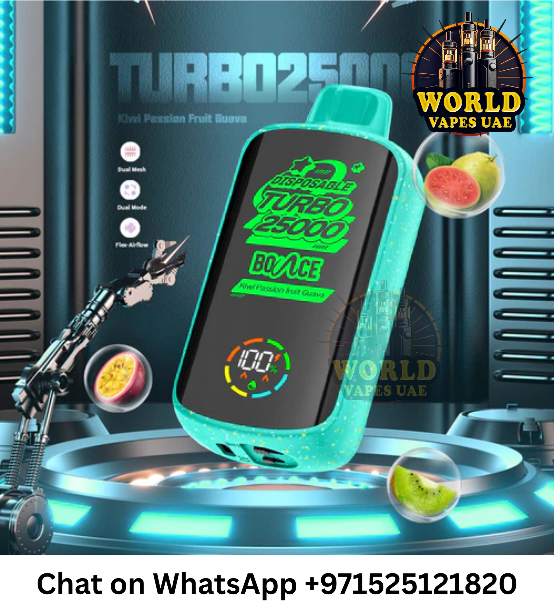 Bounce Turbo 25K Vape Device with Dual Mesh Coils & Large Screen
