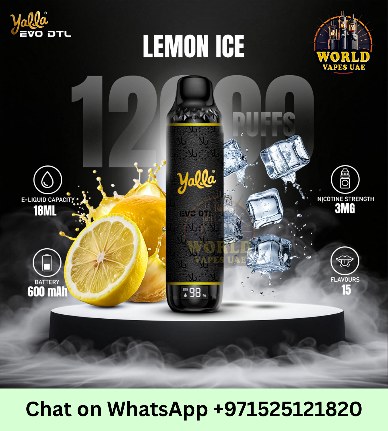 Yalla EVO DTL 12000 Puffs Disposable Vape 0.3mg | Buy in Dubai UAE