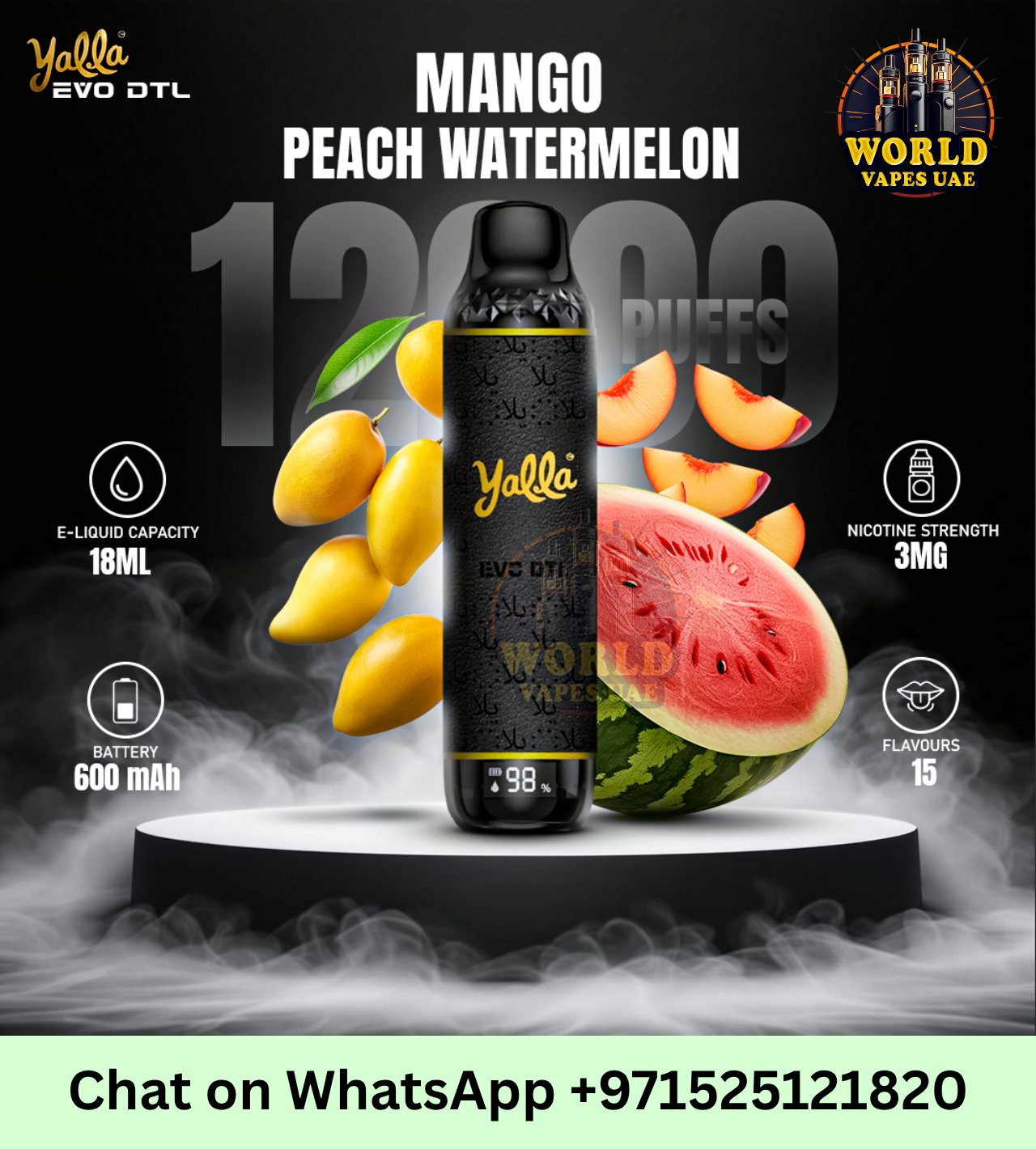 Yalla EVO DTL 12000 Puffs Disposable Vape 0.3mg | Buy in Dubai UAE