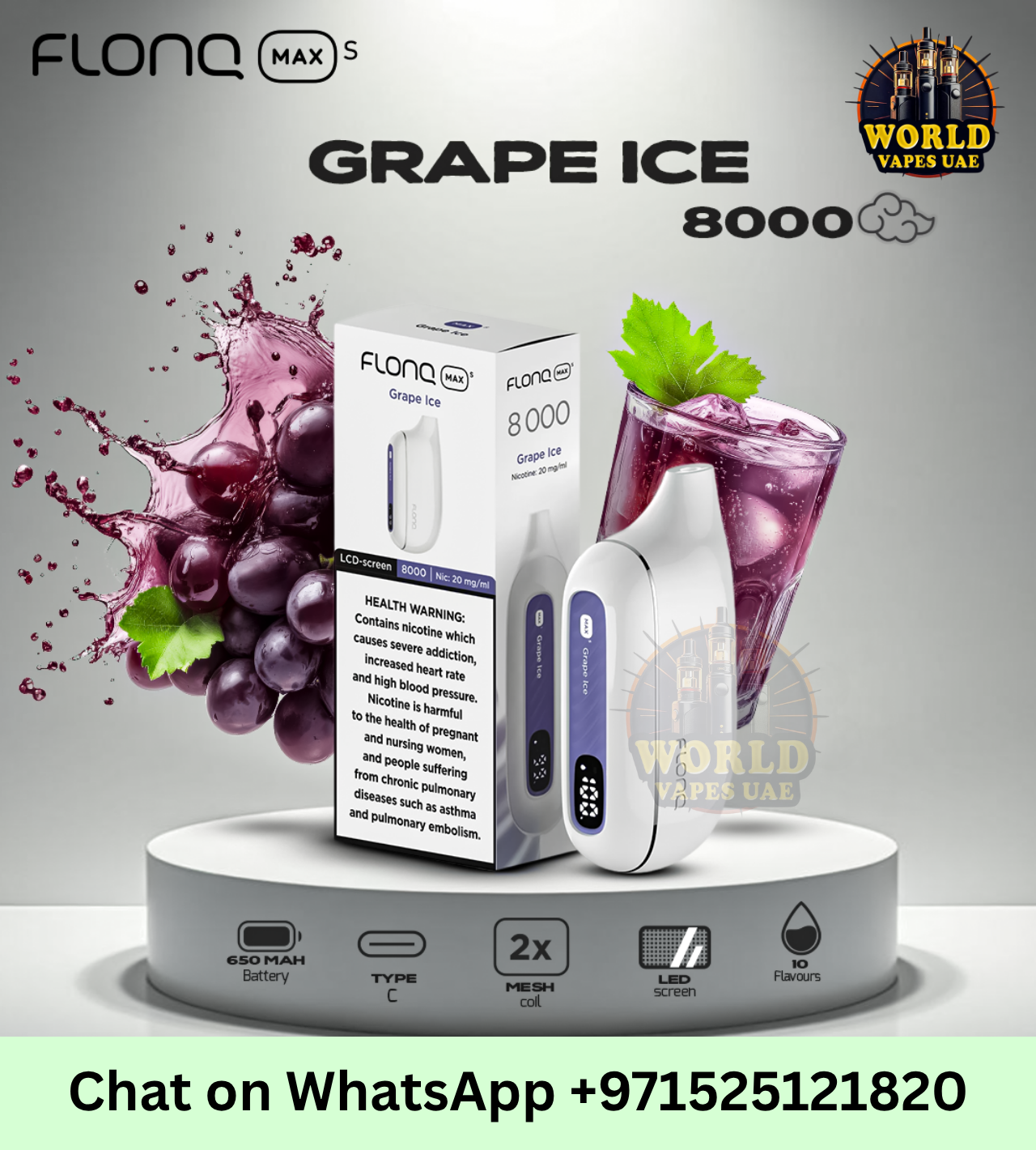 Flonq Max Grape Ice Disposable Vape Dubai