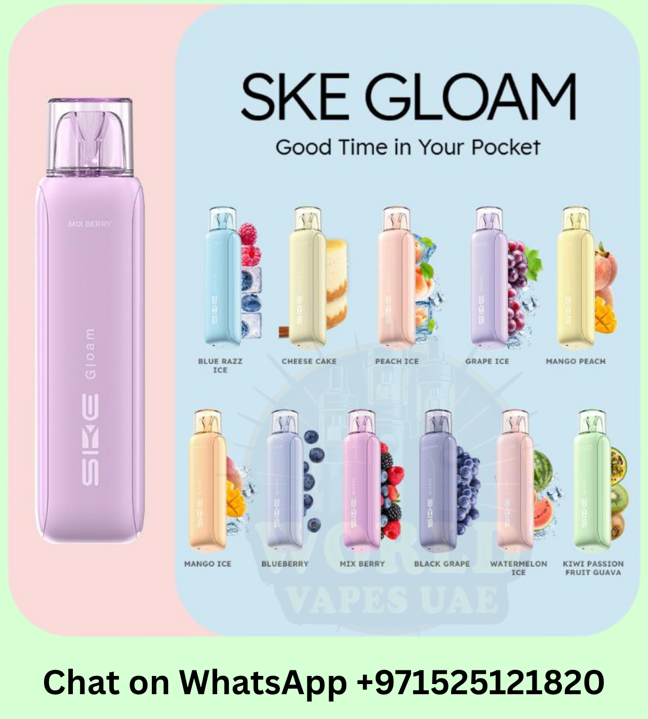 SKE Gloam 5000 Puffs Disposable Vape 20mg | Rechargeable MTL | UAE
