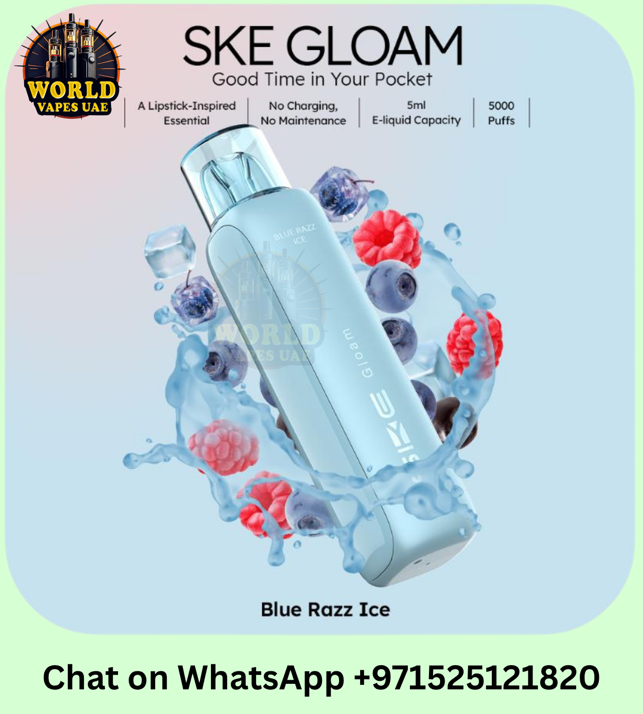 SKE Gloam 5000 Puffs Disposable Vape 20mg | Rechargeable MTL | UAE
