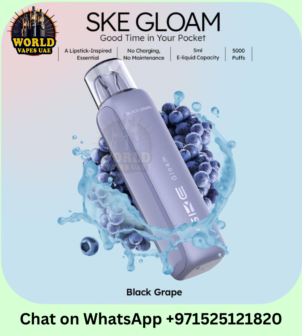 SKE Gloam 5000 Puffs Disposable Vape 20mg | Rechargeable MTL | UAE