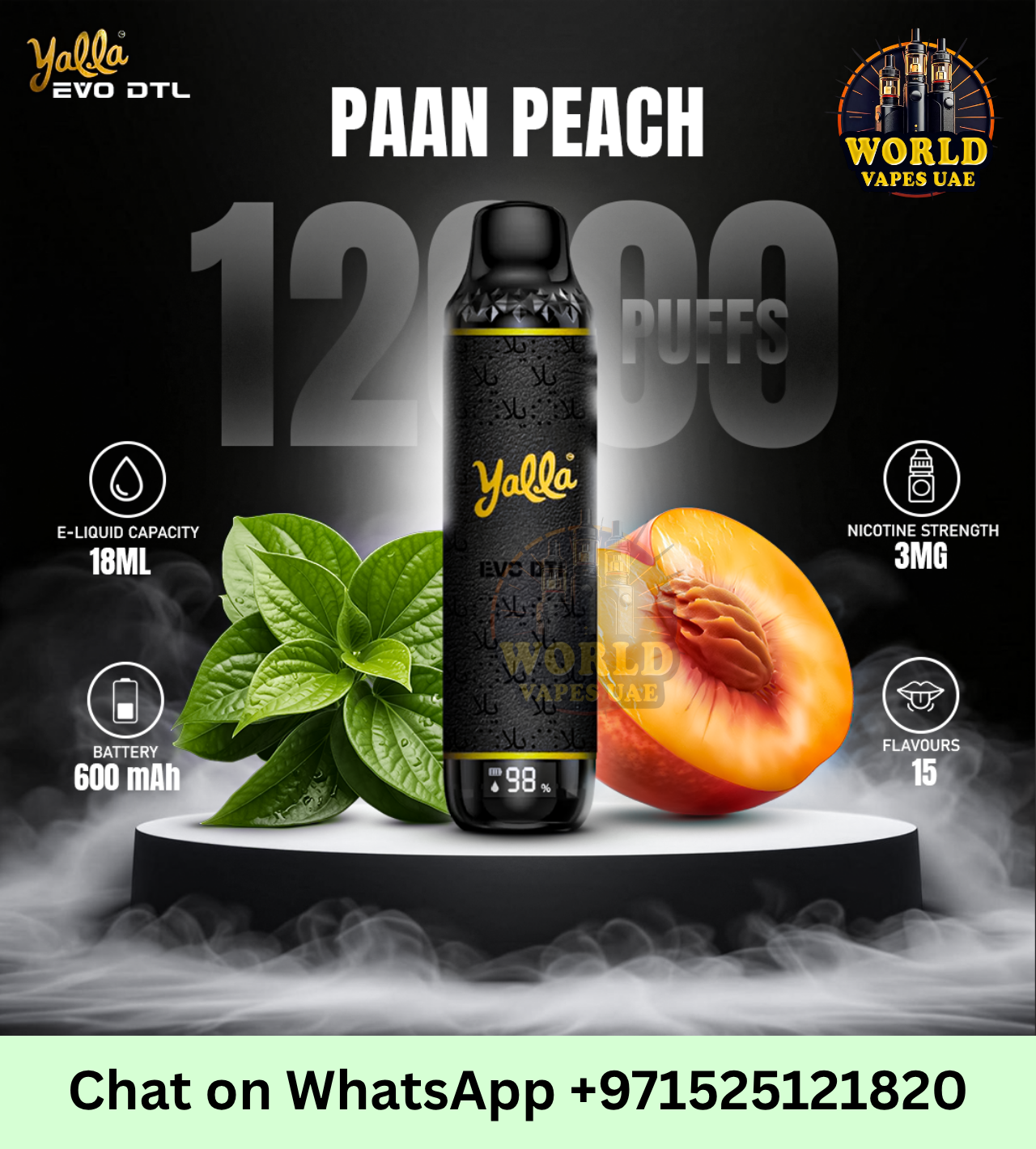 Yalla EVO DTL 12000 Puffs Disposable Vape 0.3mg | Buy in Dubai UAE