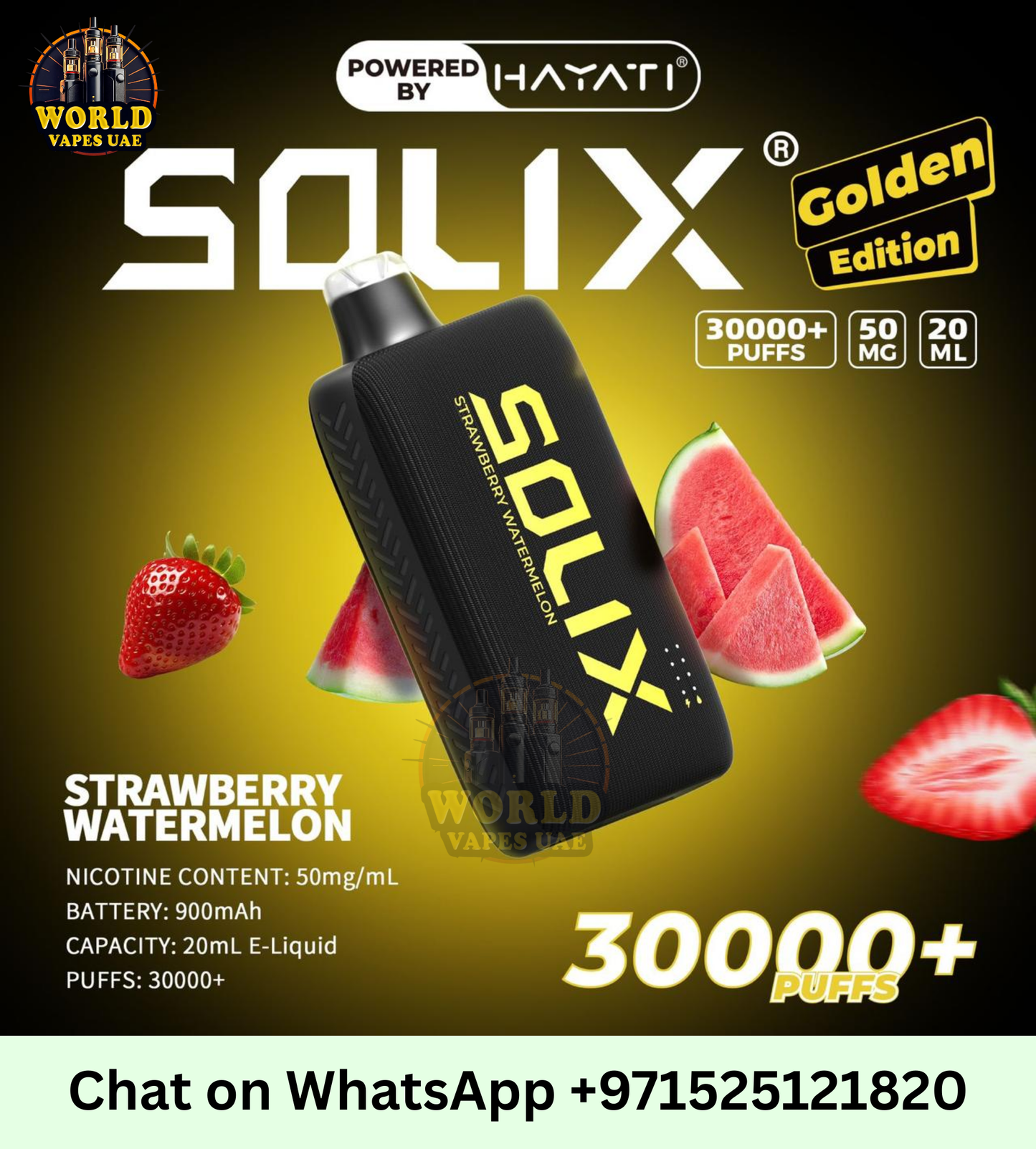 Golden Edition Hayati Solix 30000 Puffs Disposable Vape Online Dubai