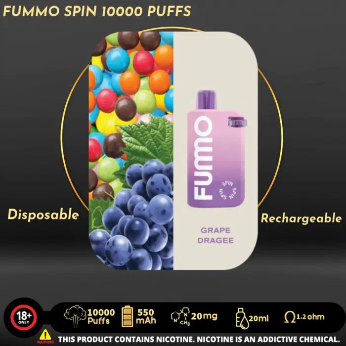 Fummo Spin 10000 Puffs Disposable Vape in Dubai, UAE | Rechargeable