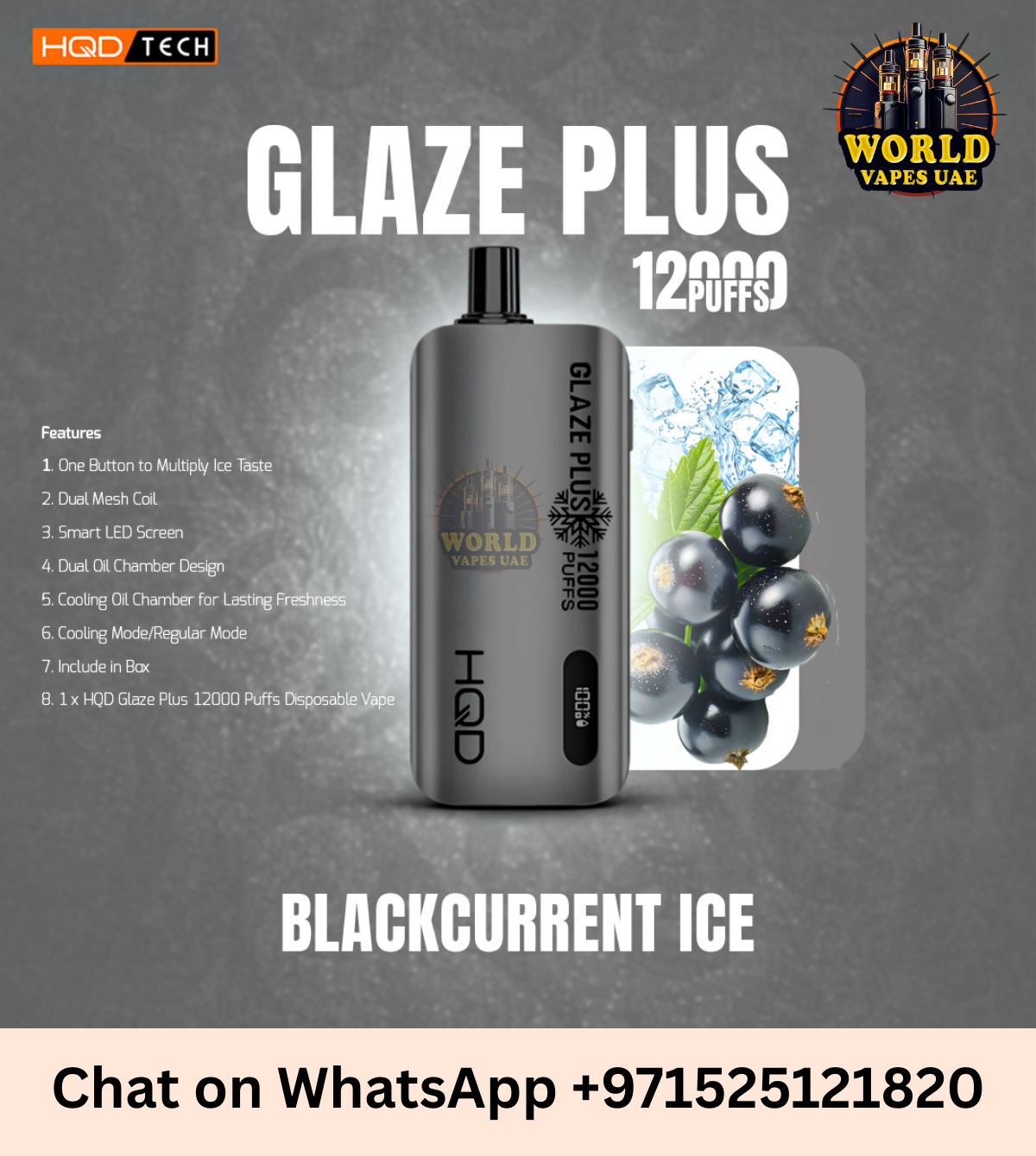 HQD Glaze Plus 12000 Puffs Disposable Vape – Dual Mesh | UAE