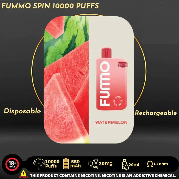 Fummo Spin 10000 Puffs Disposable Vape in Dubai, UAE | Rechargeable