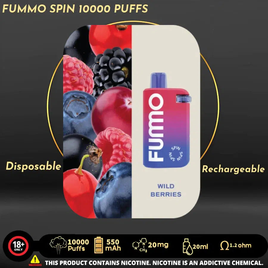 Fummo Spin 10000 Puffs Disposable Vape in Dubai, UAE | Rechargeable