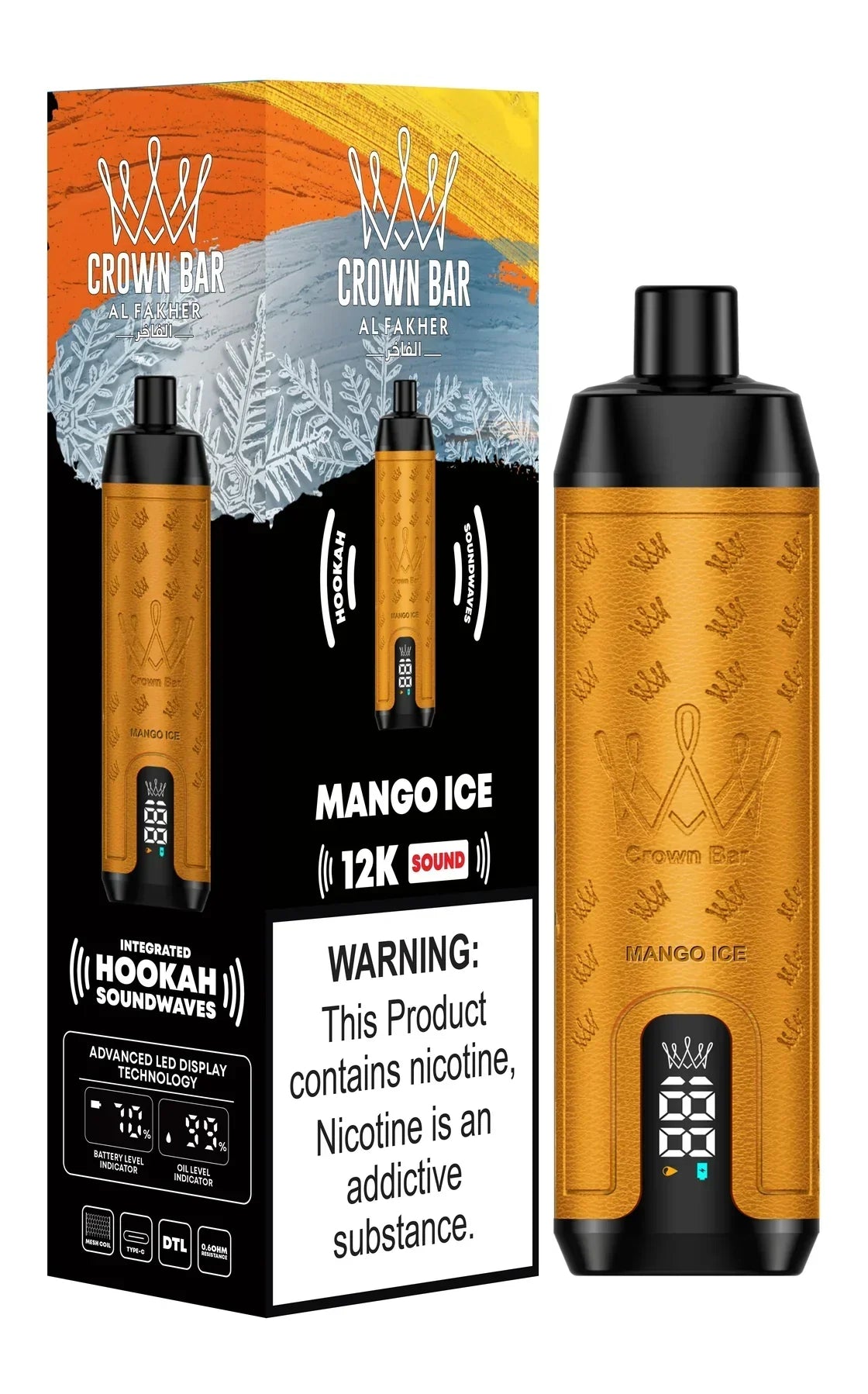 Al Fakher Crown Bar 12000 Puffs DTL Vape in UAE | Mesh Coil Device