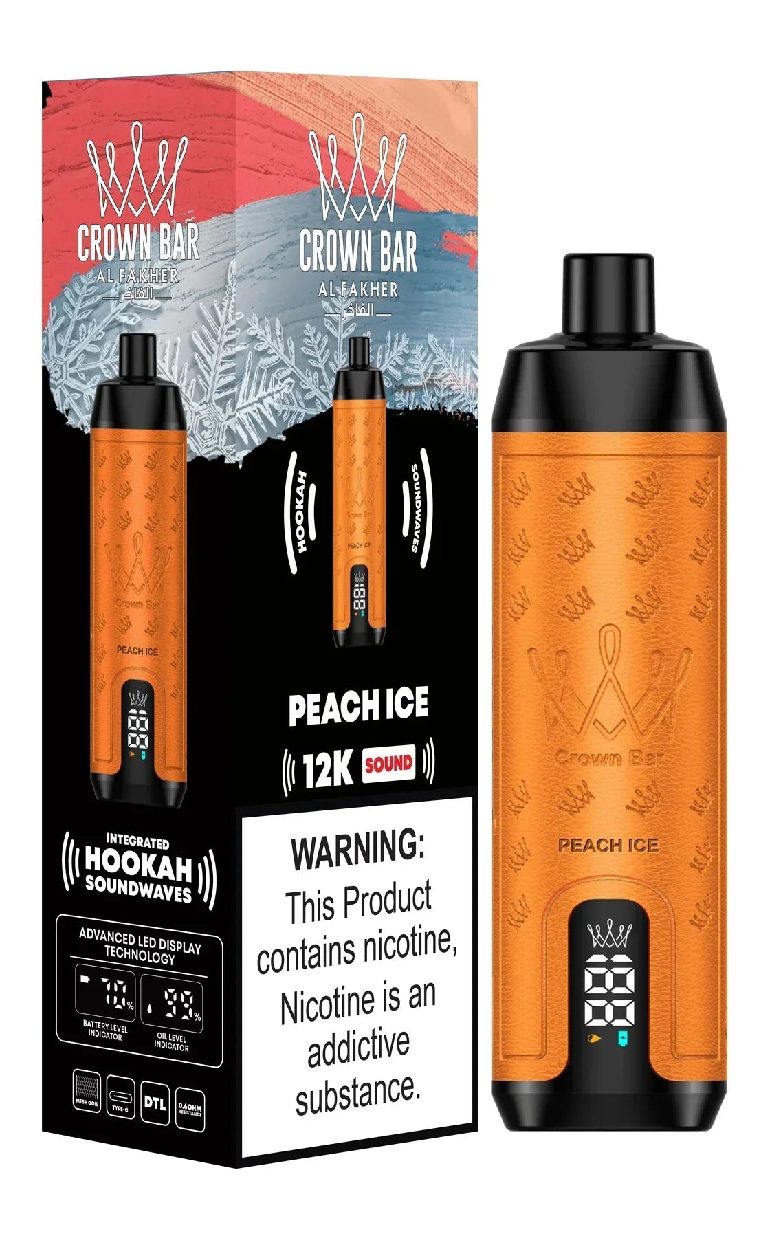 Al Fakher Crown Bar 12000 Puffs DTL Vape in UAE | Mesh Coil Device