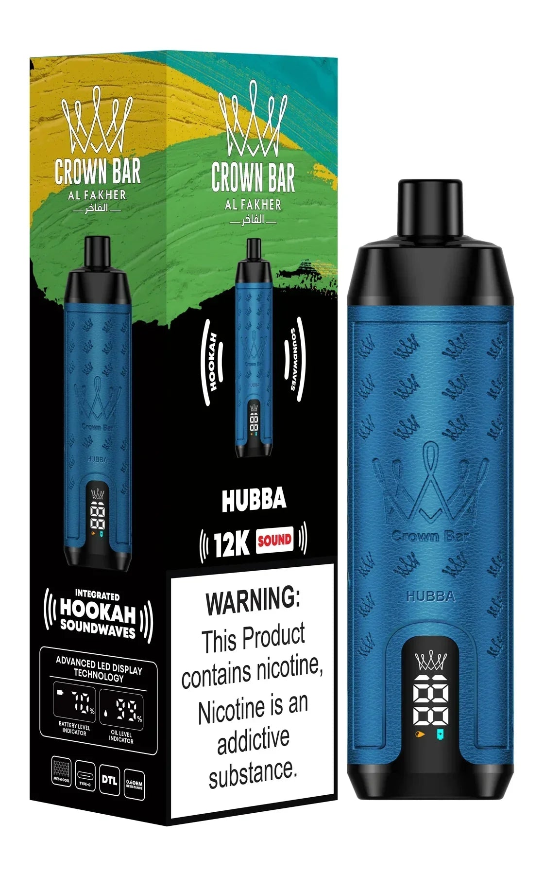 Al Fakher Crown Bar 12000 Puffs DTL Vape in UAE | Mesh Coil Device