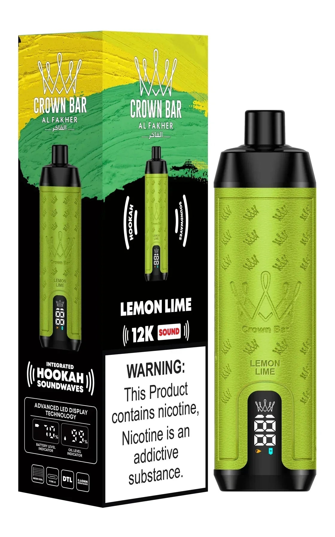 Al Fakher Crown Bar 12000 Puffs DTL Vape in UAE | Mesh Coil Device