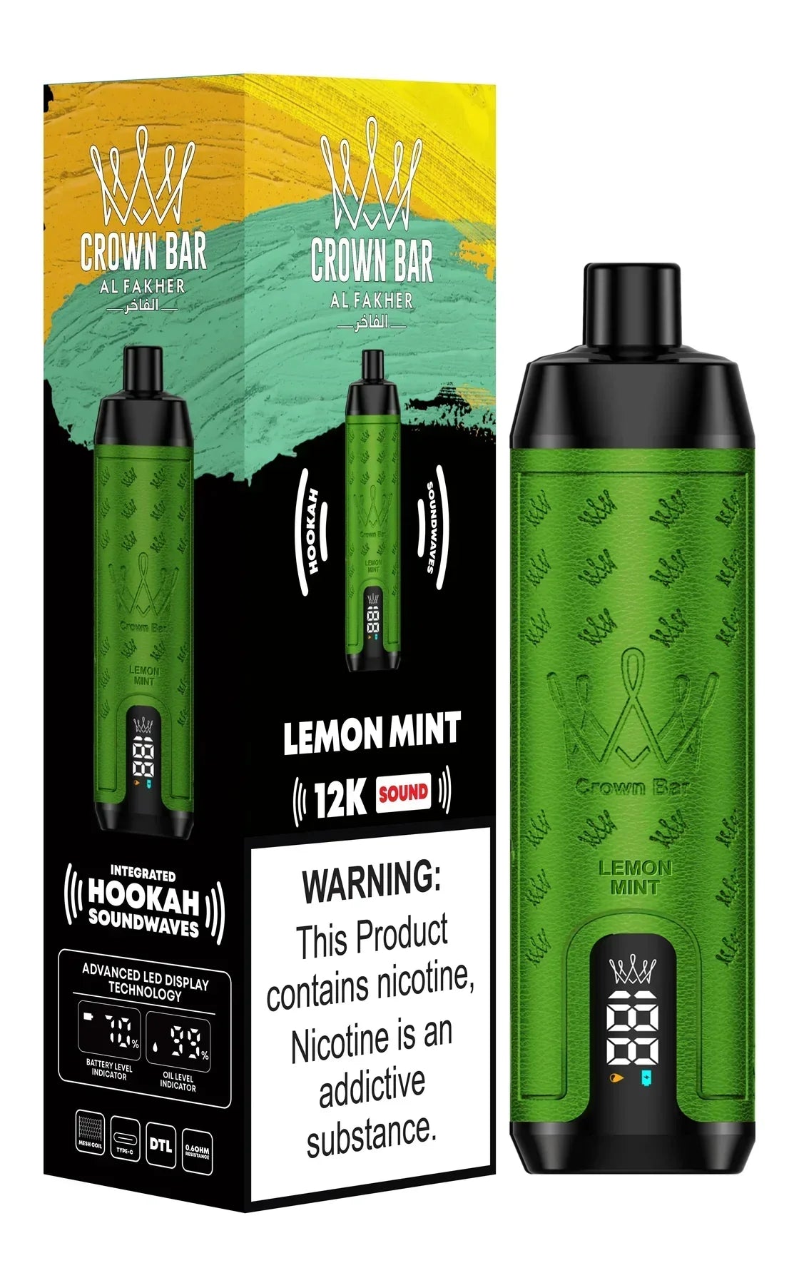 Al Fakher Crown Bar 12000 Puffs DTL Vape in UAE | Mesh Coil Device