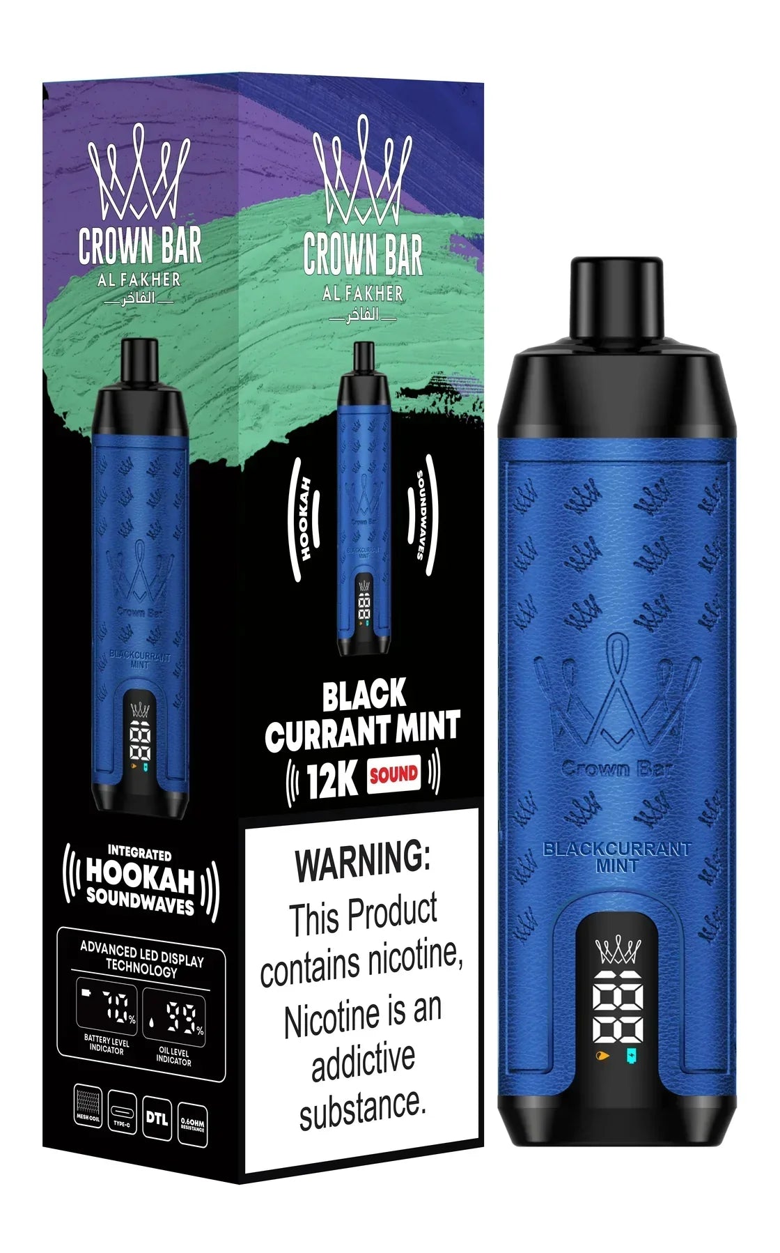 Al Fakher Crown Bar 12000 Puffs DTL Vape in UAE | Mesh Coil Device