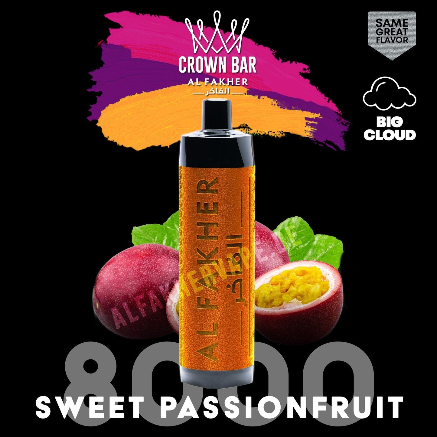 Al Fakher Crown Bar 8000 Puffs DTL Vape 5mg in UAE | Type-C Rechargeable