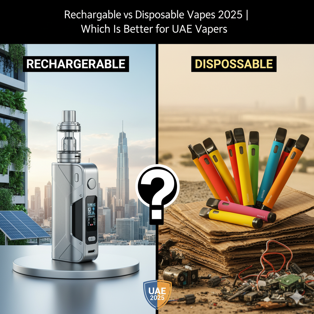 Rechargeable vs Disposable Vapes 2025 | Which Is Better for UAE Vapers?