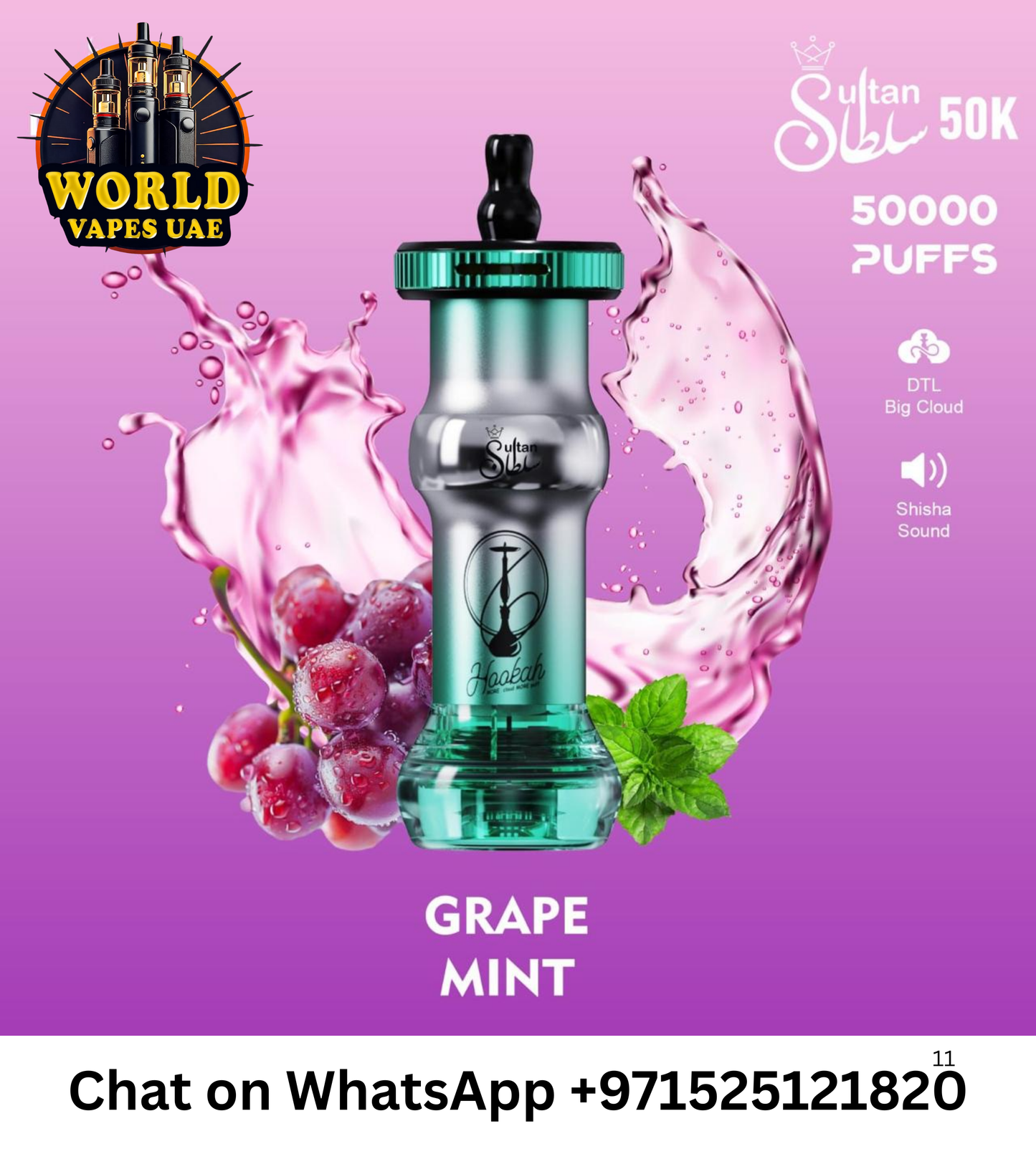 MOSMO Sultan 50000 Puffs Hookah Shape Disposable Vape – Premium Long-Lasting E-Hookah in UAE