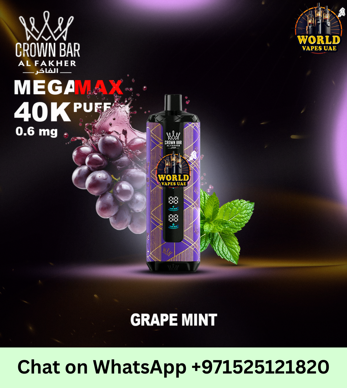 Al Fakher Crown Bar Mega Max 40K Puffs Disposable Vape – UAE