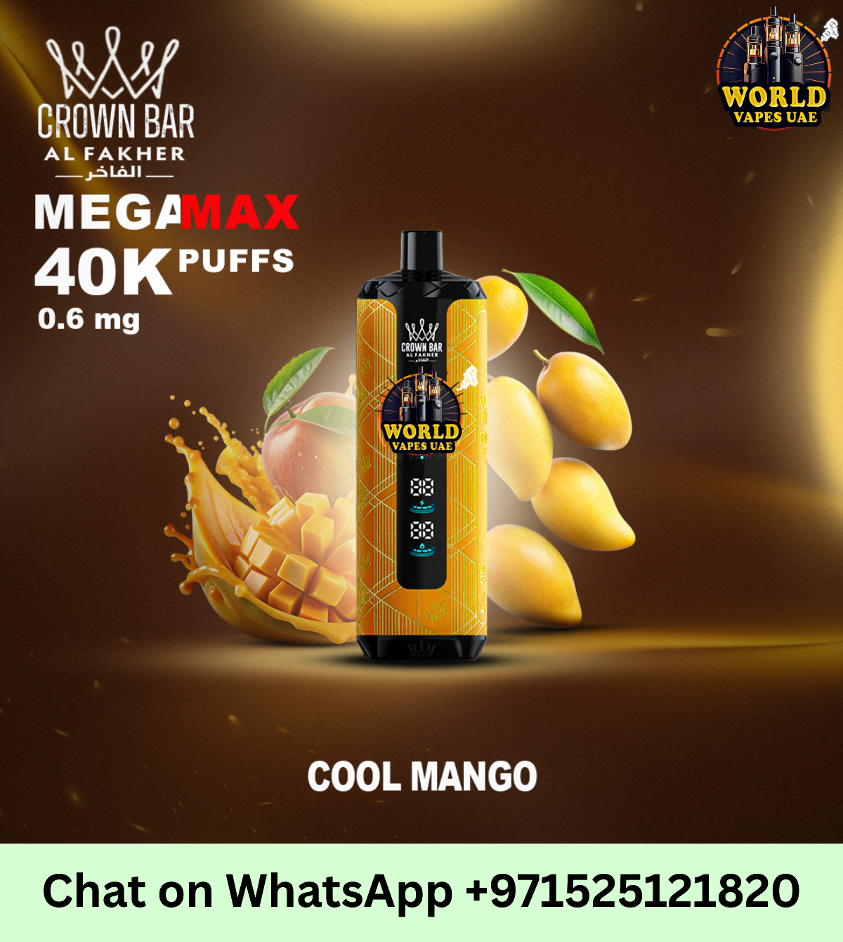 Al Fakher Crown Bar Mega Max 40K Puffs Disposable Vape – UAE