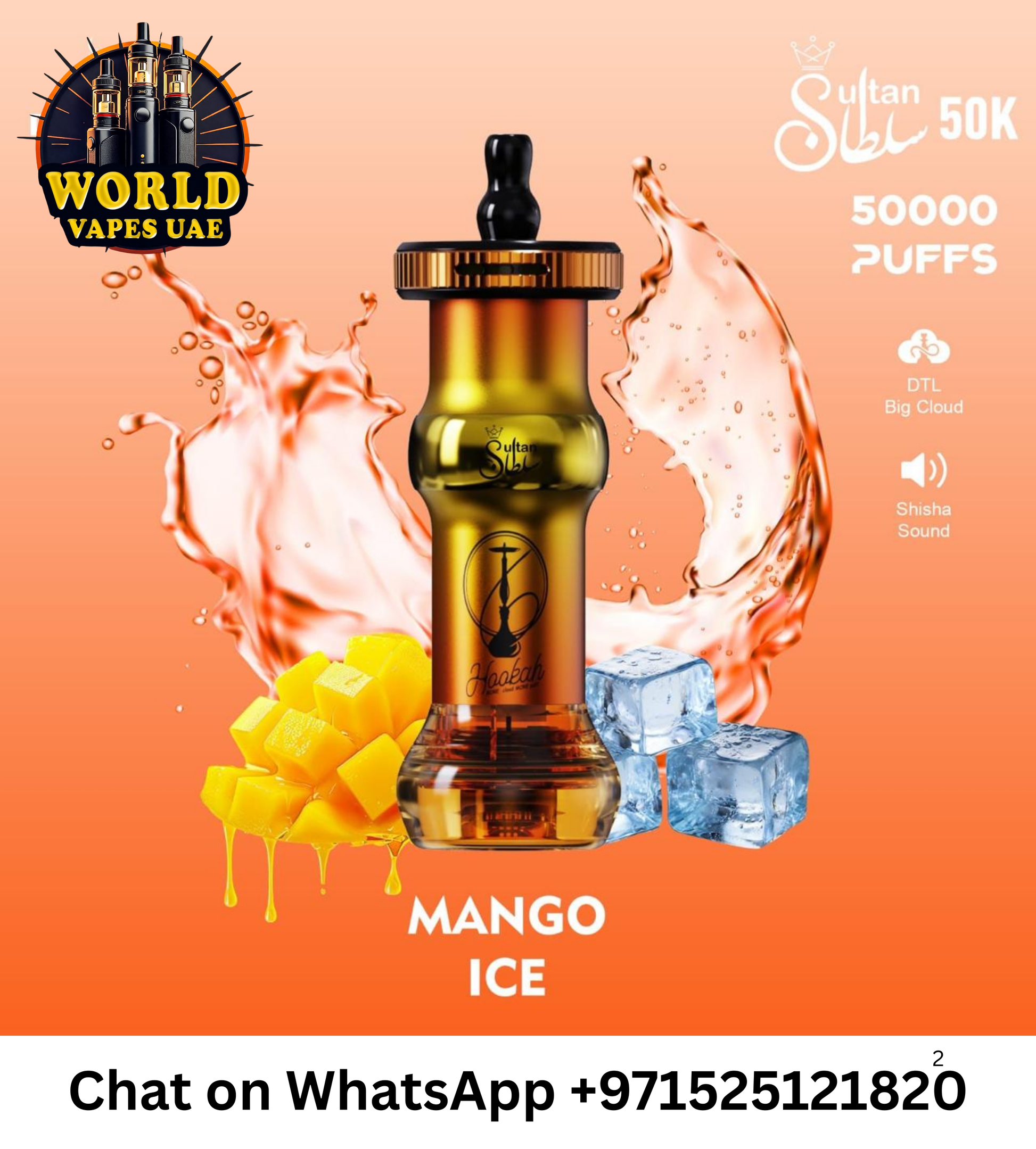 MOSMO Sultan 50000 Puffs Hookah Shape Disposable Vape – Premium Long-Lasting E-Hookah in UAE