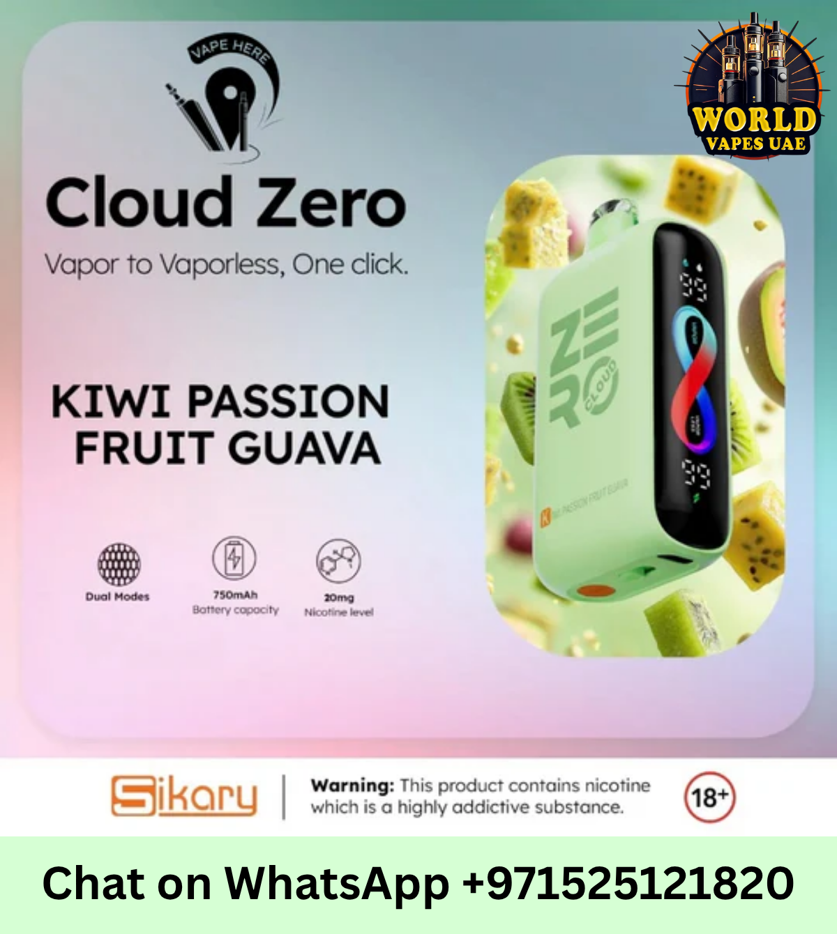 Cloud Zero 20000 Puffs Disposable Vape | 2% Nicotine Device UAE