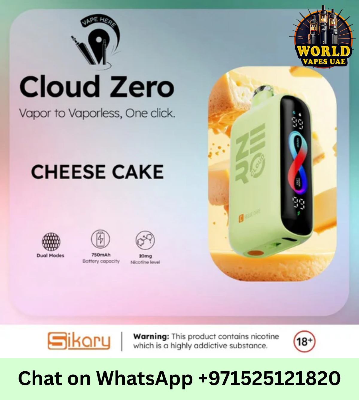 Cloud Zero 20000 Puffs Disposable Vape | 2% Nicotine Device UAE