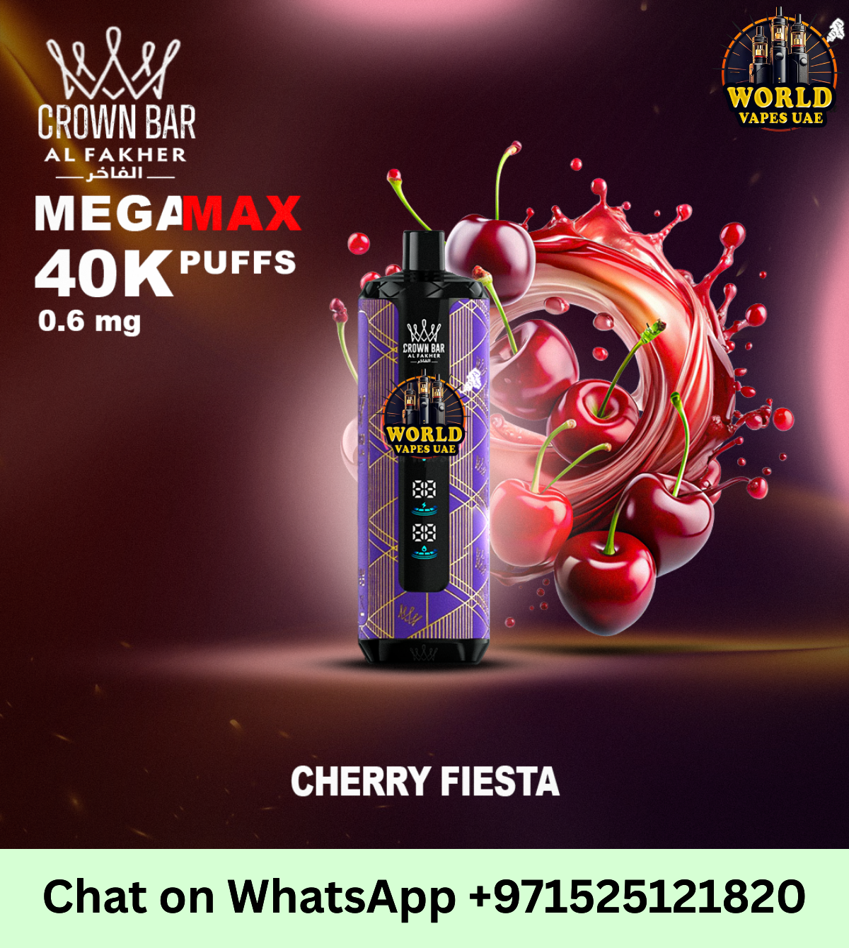 Al Fakher Crown Bar Mega Max 40K Puffs Disposable Vape – UAE
