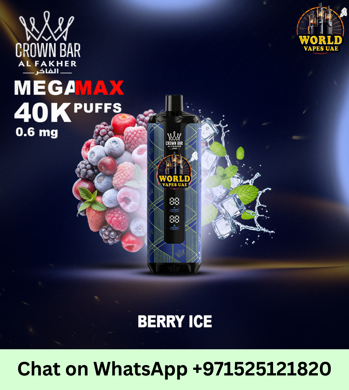 Al Fakher Crown Bar Mega Max 40K Puffs Disposable Vape – UAE