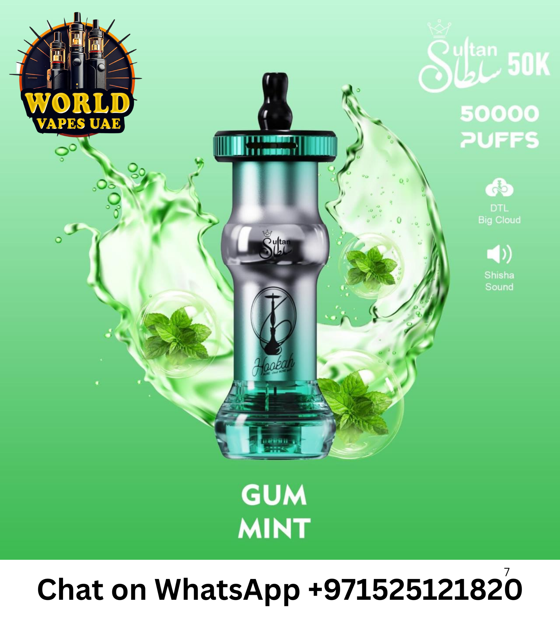 MOSMO Sultan 50000 Puffs Hookah Shape Disposable Vape – Premium Long-Lasting E-Hookah in UAE