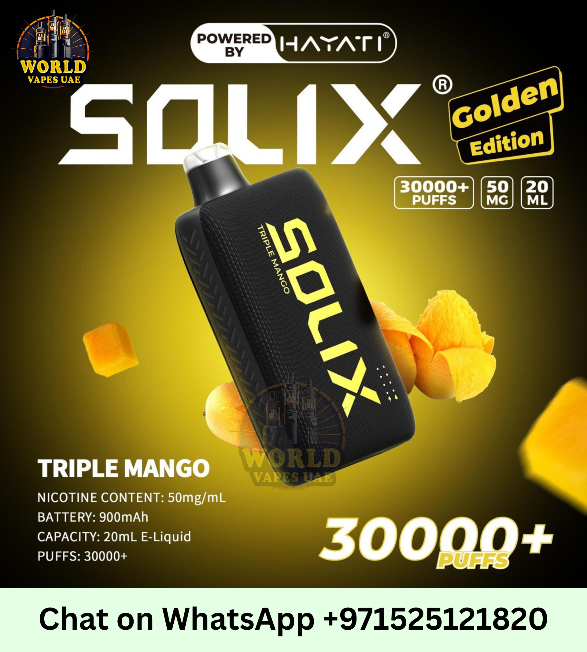Golden Edition Hayati Solix 30000 Puffs Disposable Vape Online Dubai