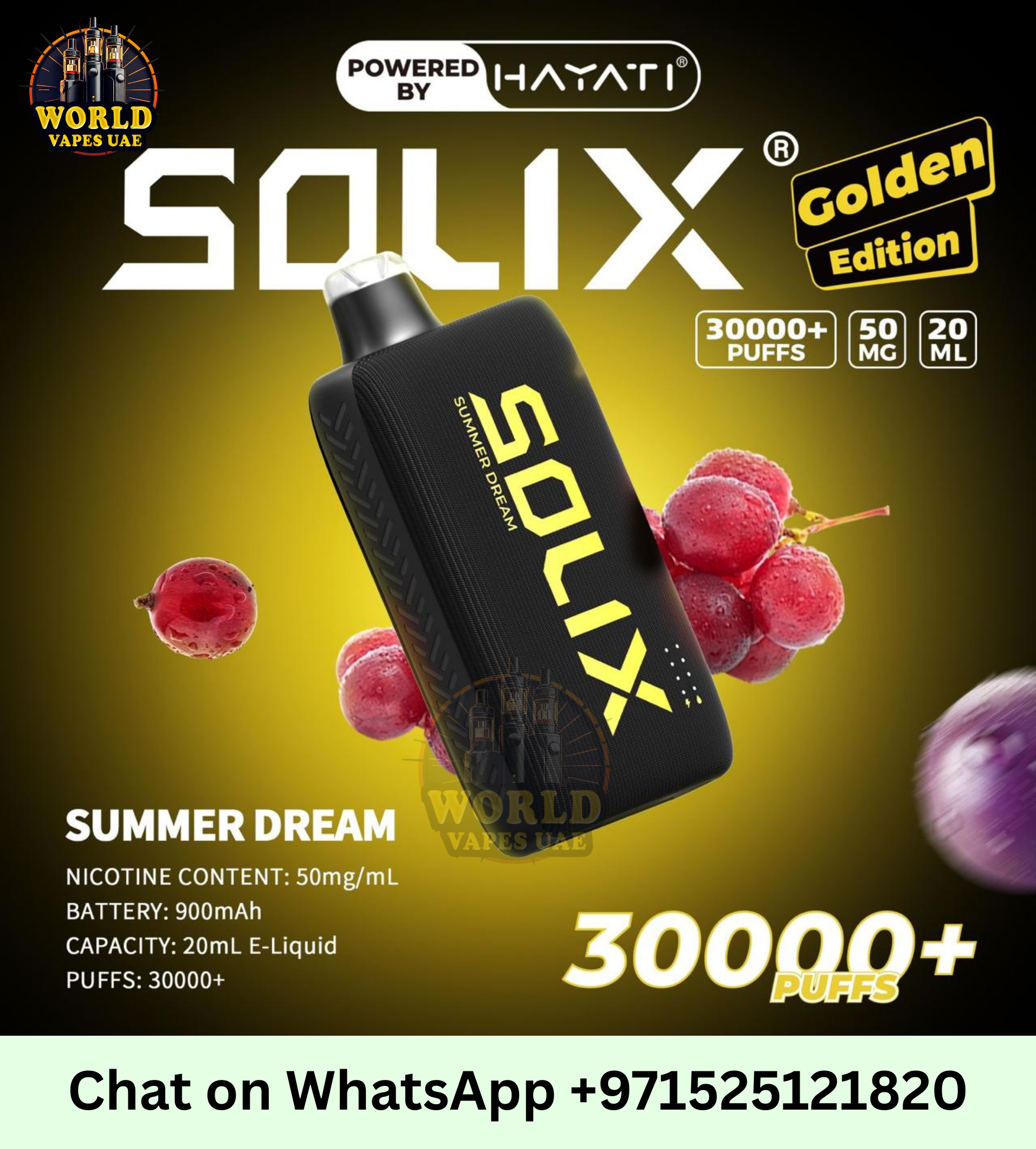Golden Edition Hayati Solix 30000 Puffs Disposable Vape Online Dubai
