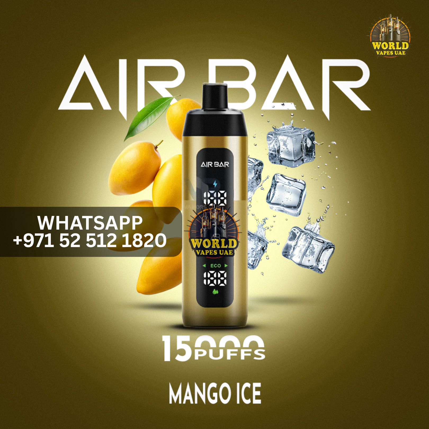 Air Bar 15,000 Puffs Disposable Vape  Digital Display  World Vapes