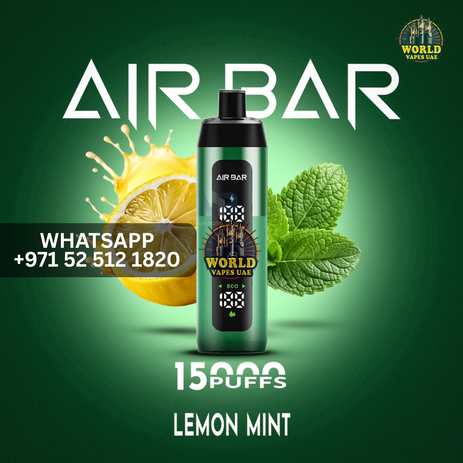 Air Bar 15,000 Puffs Disposable Vape  Digital Display  World Vapes