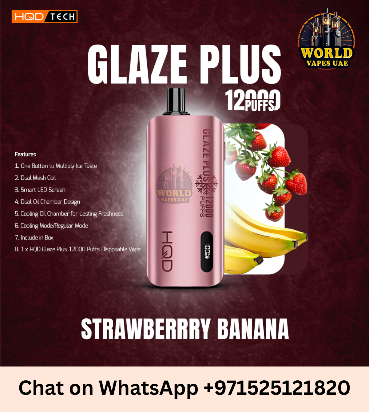 HQD Glaze Plus 12000 Puffs Disposable Vape – Dual Mesh | UAE