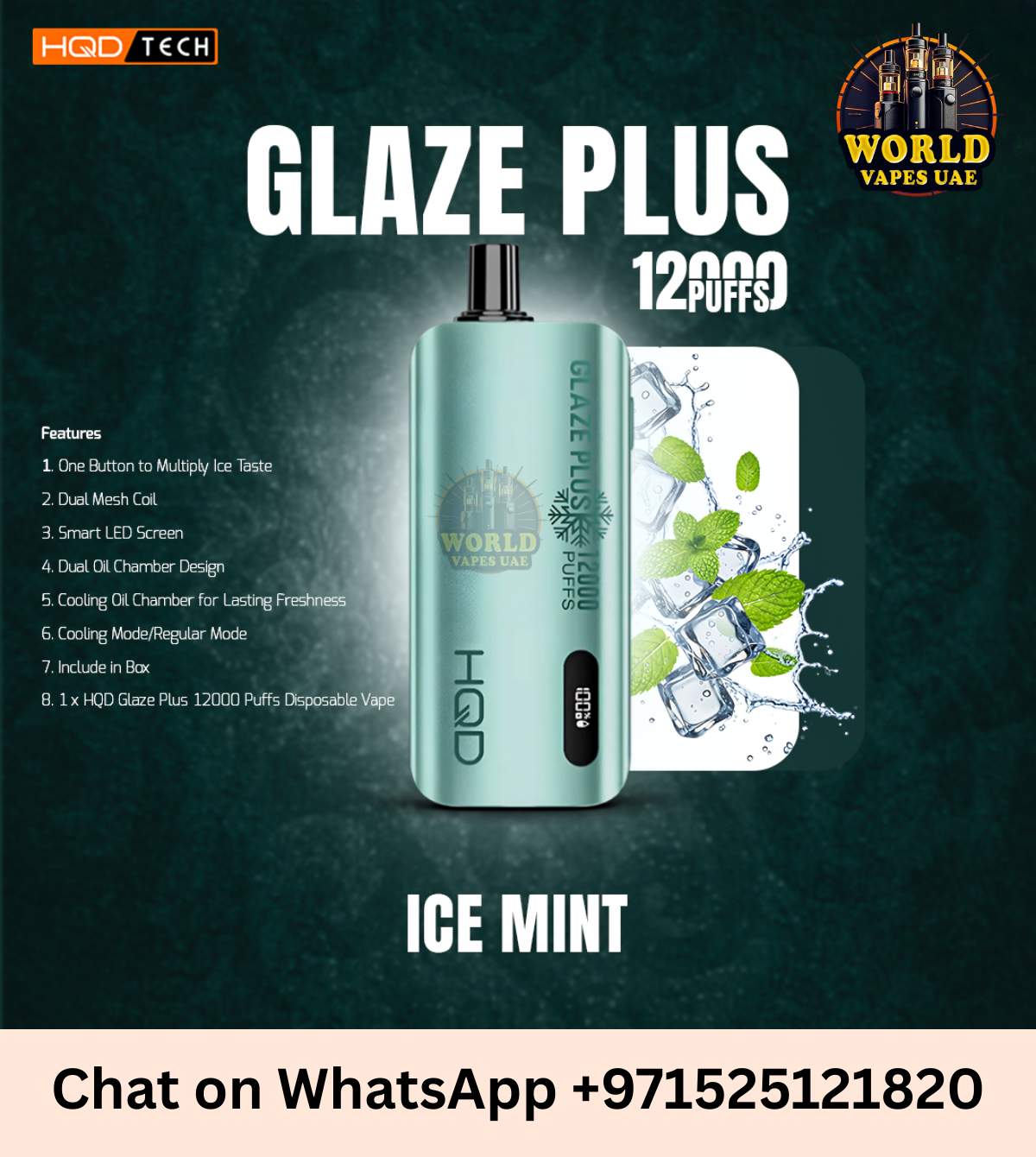 HQD Glaze Plus 12000 Puffs Disposable Vape – Dual Mesh | UAE