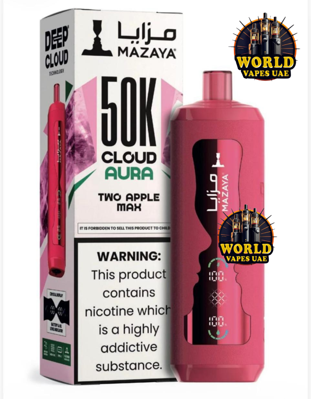 Mazaya Cloud Aura 50K Disposable Vape  World Vapes UAE