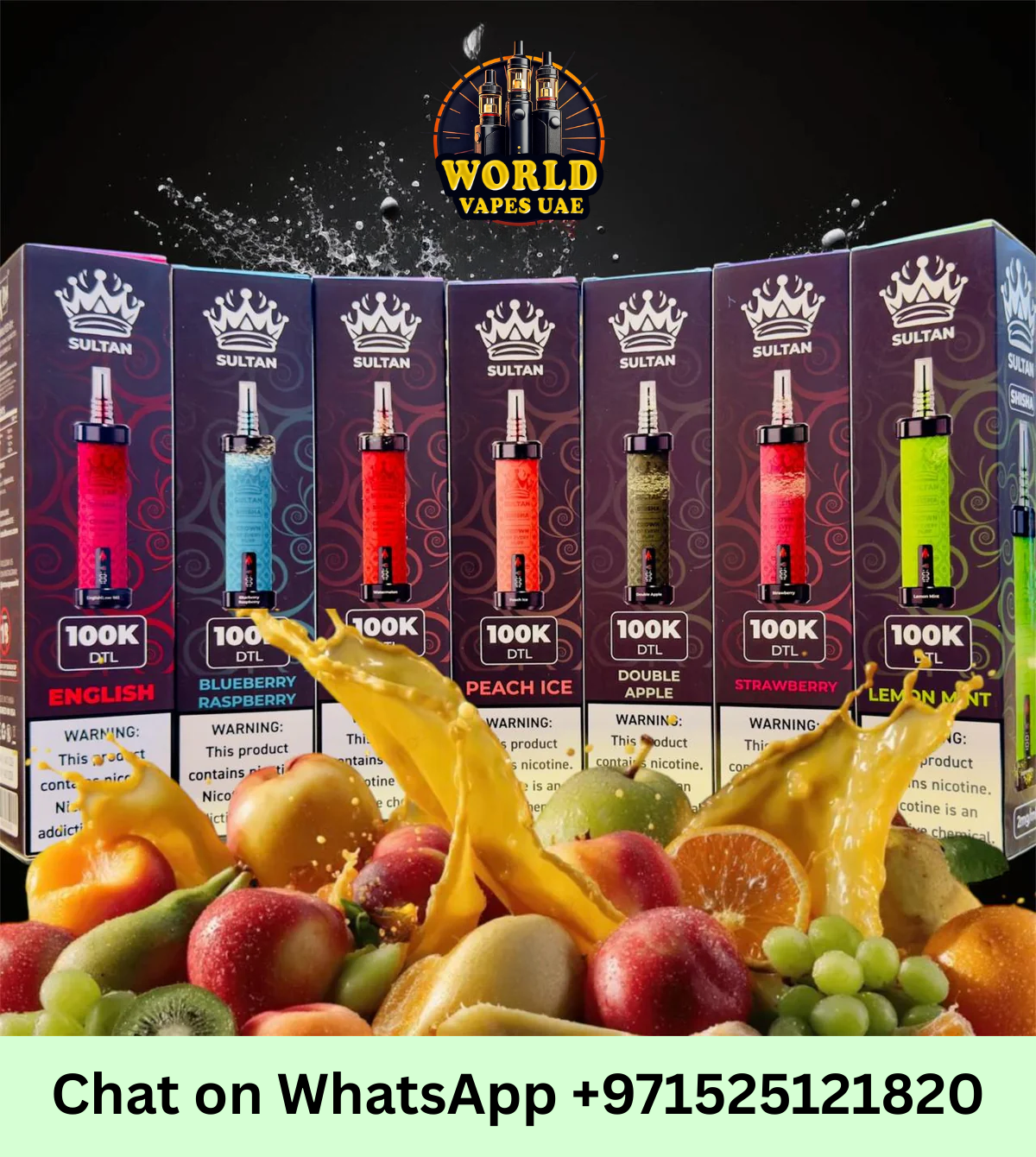 SULTAN Shisha 100K Xtra Disposable Vape 2MG UAE